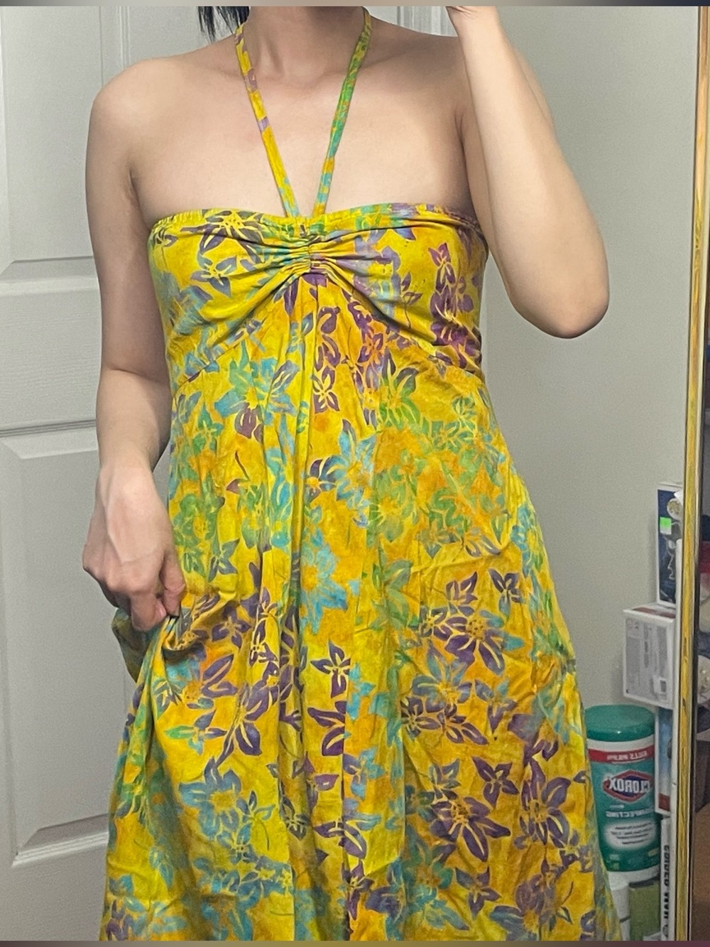 Summer Halter Color Block Fairycore Boho Mini Dress Size XS/M - Picture 6 of 8
